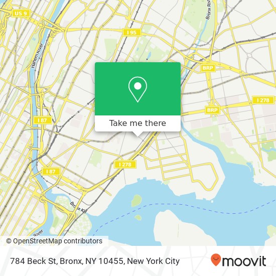 Mapa de 784 Beck St, Bronx, NY 10455
