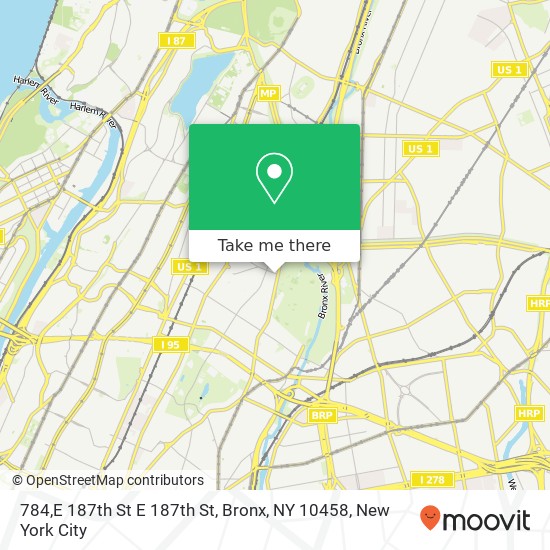 Mapa de 784,E 187th St E 187th St, Bronx, NY 10458