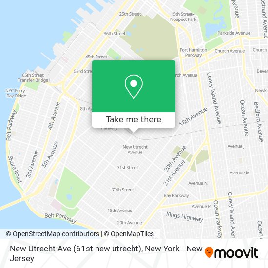 New Utrecht Ave (61st new utrecht) map