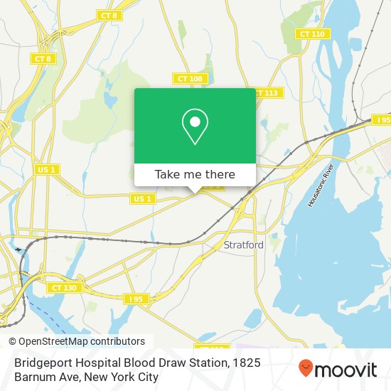 Mapa de Bridgeport Hospital Blood Draw Station, 1825 Barnum Ave