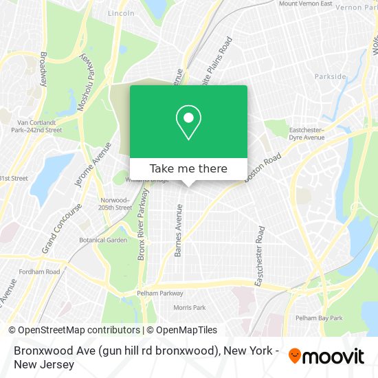 Bronxwood Ave (gun hill rd bronxwood) map
