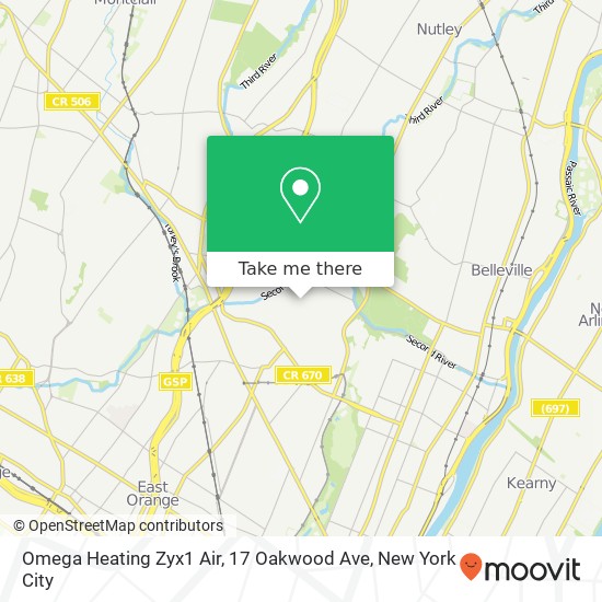 Mapa de Omega Heating Zyx1 Air, 17 Oakwood Ave