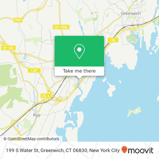 Mapa de 199 S Water St, Greenwich, CT 06830