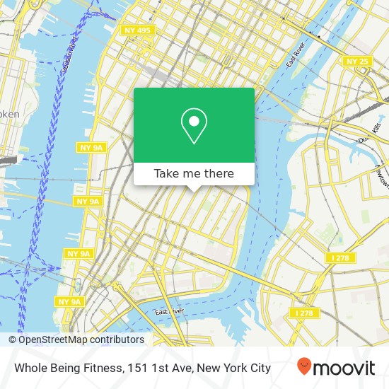 Mapa de Whole Being Fitness, 151 1st Ave