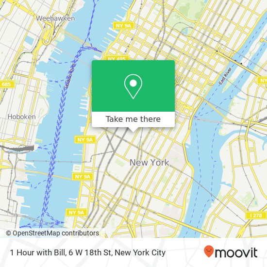 1 Hour with Bill, 6 W 18th St map