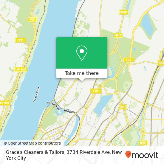 Mapa de Grace's Cleaners & Tailors, 3734 Riverdale Ave