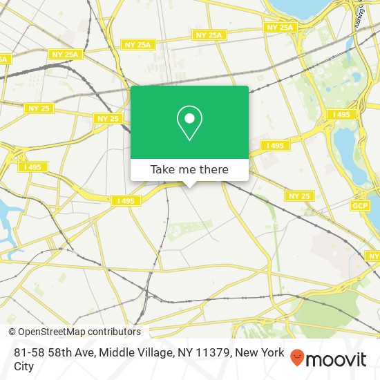 Mapa de 81-58 58th Ave, Middle Village, NY 11379