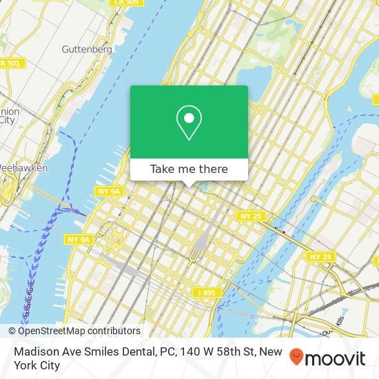 Madison Ave Smiles Dental, PC, 140 W 58th St map