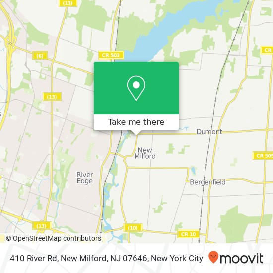 Mapa de 410 River Rd, New Milford, NJ 07646