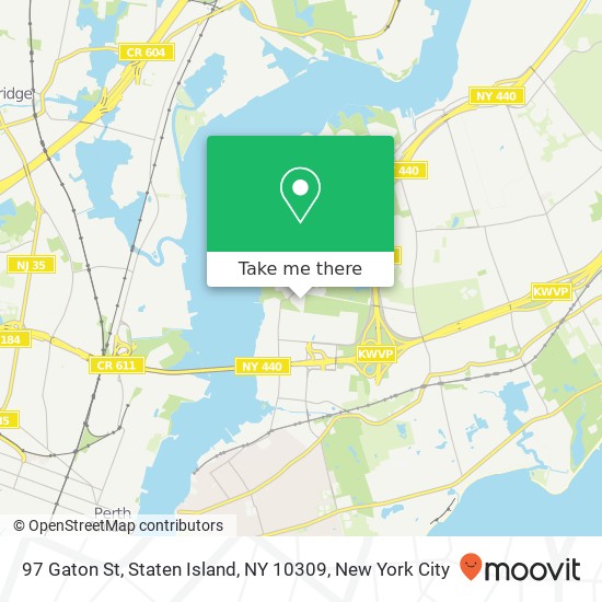 Mapa de 97 Gaton St, Staten Island, NY 10309