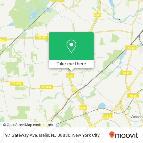 Mapa de 97 Gateway Ave, Iselin, NJ 08830