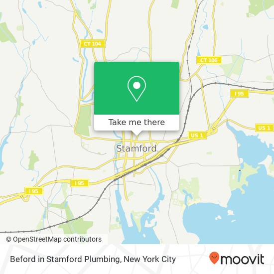 Beford in Stamford Plumbing map