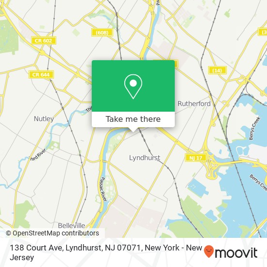 Mapa de 138 Court Ave, Lyndhurst, NJ 07071