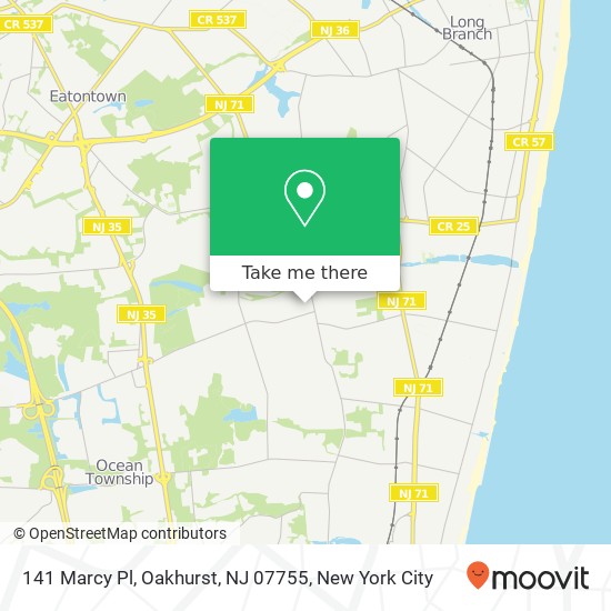 Mapa de 141 Marcy Pl, Oakhurst, NJ 07755
