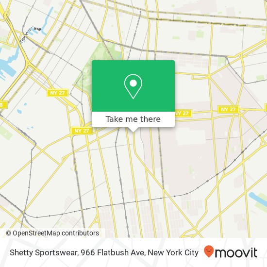 Mapa de Shetty Sportswear, 966 Flatbush Ave