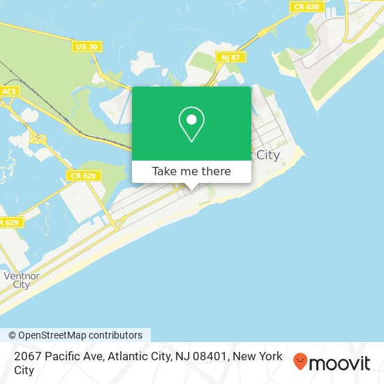 Mapa de 2067 Pacific Ave, Atlantic City, NJ 08401