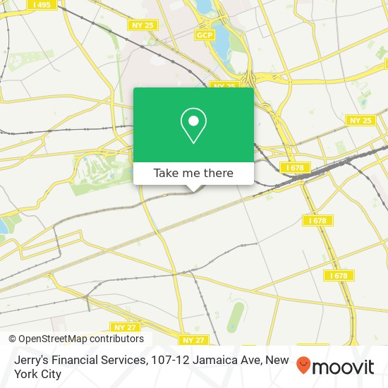 Mapa de Jerry's Financial Services, 107-12 Jamaica Ave