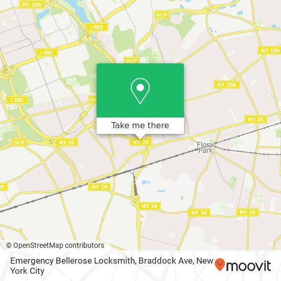 Mapa de Emergency Bellerose Locksmith, Braddock Ave