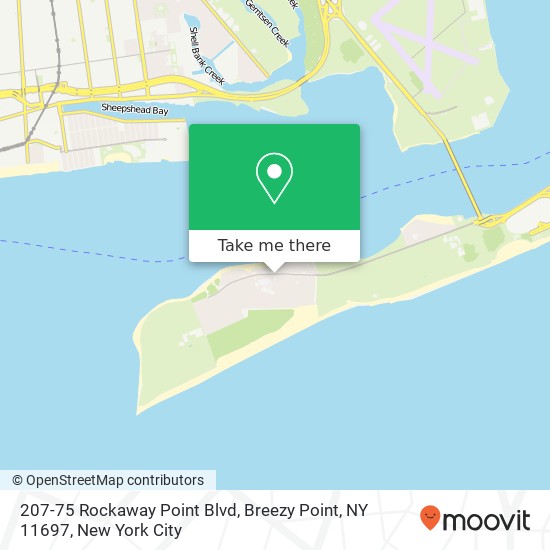 Mapa de 207-75 Rockaway Point Blvd, Breezy Point, NY 11697