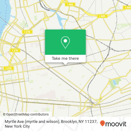 Mapa de Myrtle Ave (myrtle and wilson), Brooklyn, NY 11237