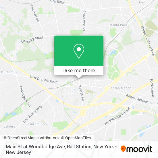 Main St at Woodbridge Ave, Rail Station map