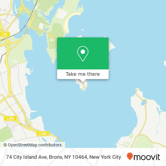 Mapa de 74 City Island Ave, Bronx, NY 10464