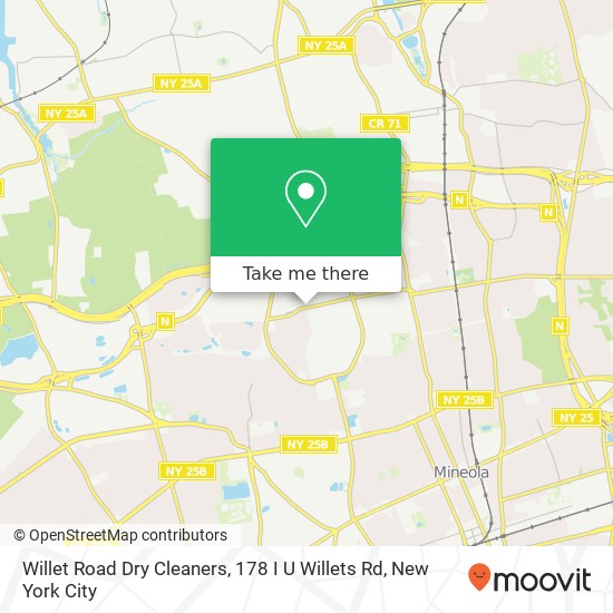 Mapa de Willet Road Dry Cleaners, 178 I U Willets Rd