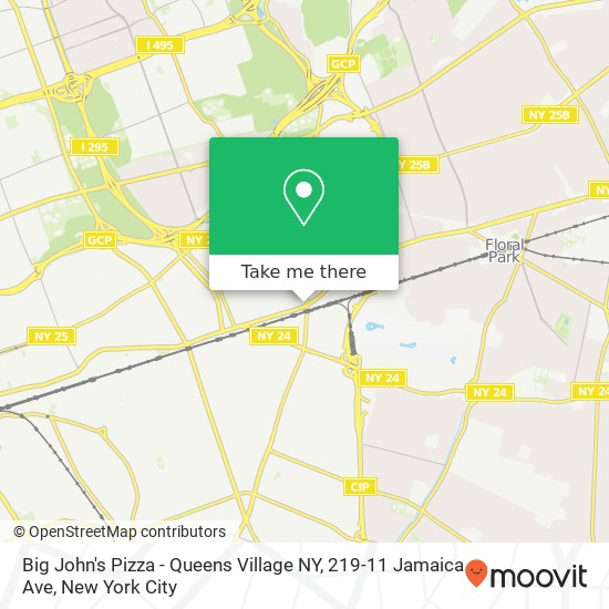 Big John's Pizza - Queens Village NY, 219-11 Jamaica Ave map