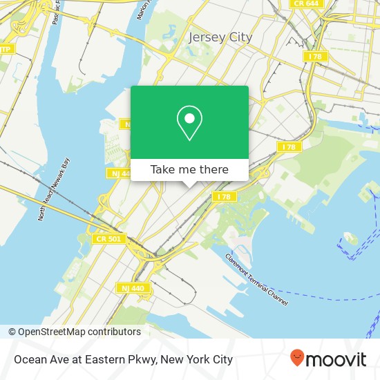 Ocean Ave at Eastern Pkwy map