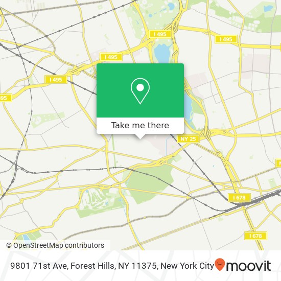 Mapa de 9801 71st Ave, Forest Hills, NY 11375