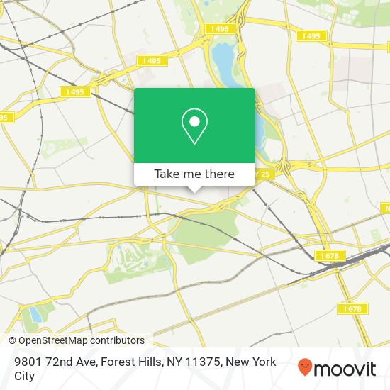 Mapa de 9801 72nd Ave, Forest Hills, NY 11375