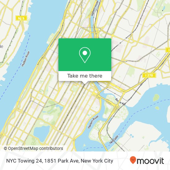 Mapa de NYC Towing 24, 1851 Park Ave