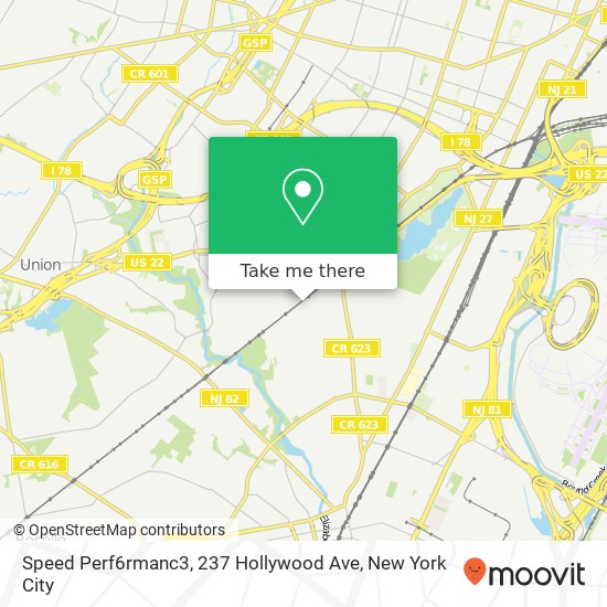 Mapa de Speed Perf6rmanc3, 237 Hollywood Ave