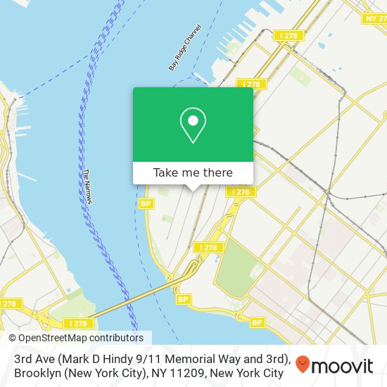 Mapa de 3rd Ave (Mark D Hindy 9 / 11 Memorial Way and 3rd), Brooklyn (New York City), NY 11209