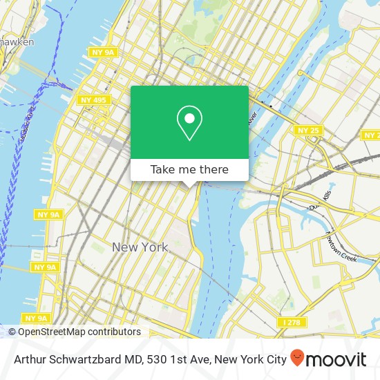 Mapa de Arthur Schwartzbard MD, 530 1st Ave