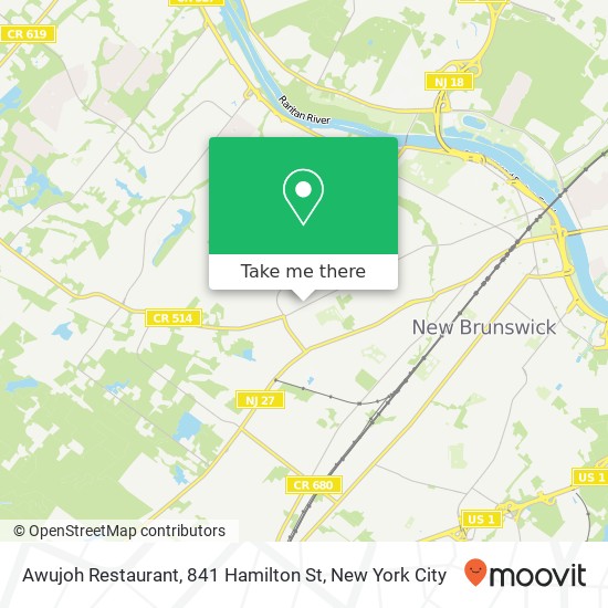 Mapa de Awujoh Restaurant, 841 Hamilton St