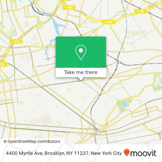 Mapa de 4400 Myrtle Ave, Brooklyn, NY 11237