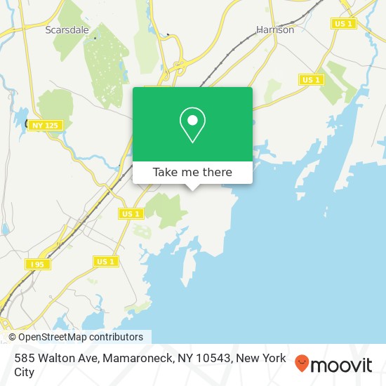 Mapa de 585 Walton Ave, Mamaroneck, NY 10543