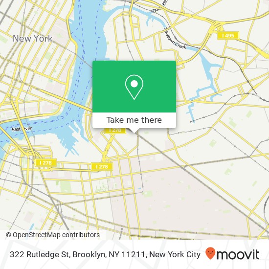 Mapa de 322 Rutledge St, Brooklyn, NY 11211