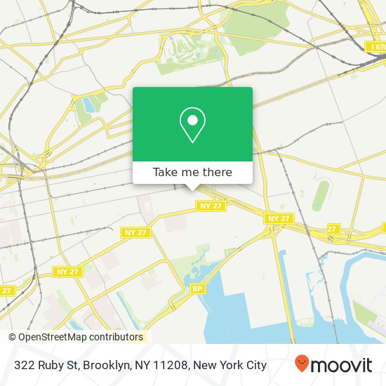 Mapa de 322 Ruby St, Brooklyn, NY 11208