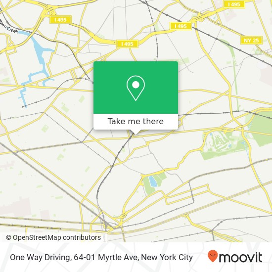 Mapa de One Way Driving, 64-01 Myrtle Ave