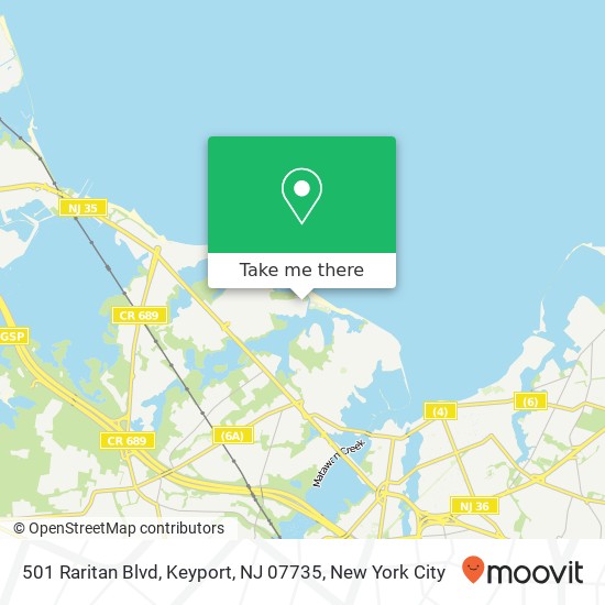 Mapa de 501 Raritan Blvd, Keyport, NJ 07735