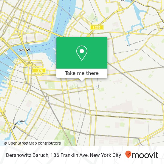 Mapa de Dershowitz Baruch, 186 Franklin Ave