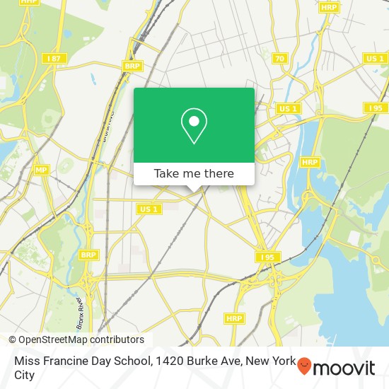 Mapa de Miss Francine Day School, 1420 Burke Ave