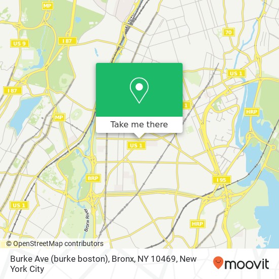 Mapa de Burke Ave (burke boston), Bronx, NY 10469