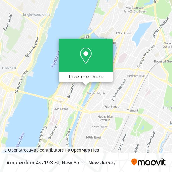 Amsterdam Av/193 St map