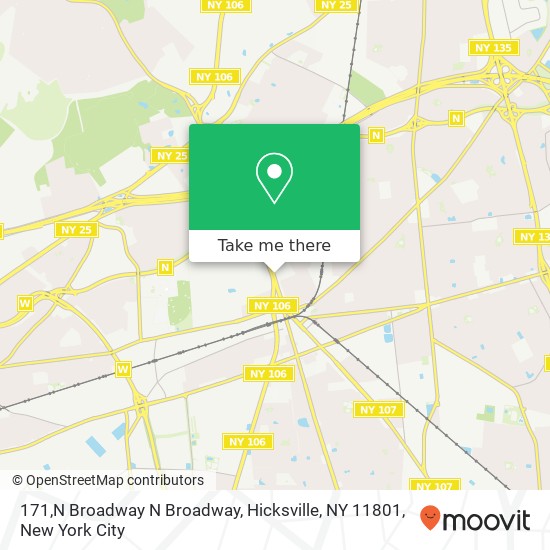 Mapa de 171,N Broadway N Broadway, Hicksville, NY 11801