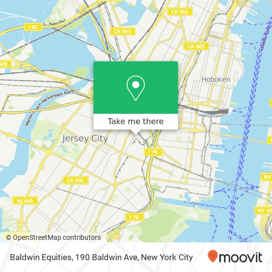 Mapa de Baldwin Equities, 190 Baldwin Ave