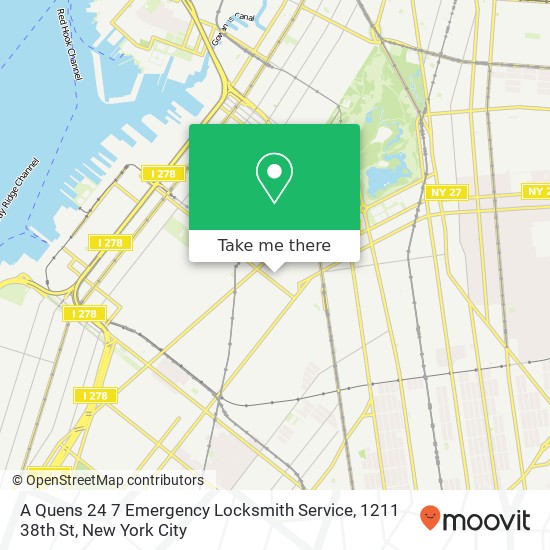 A Quens 24 7 Emergency Locksmith Service, 1211 38th St map