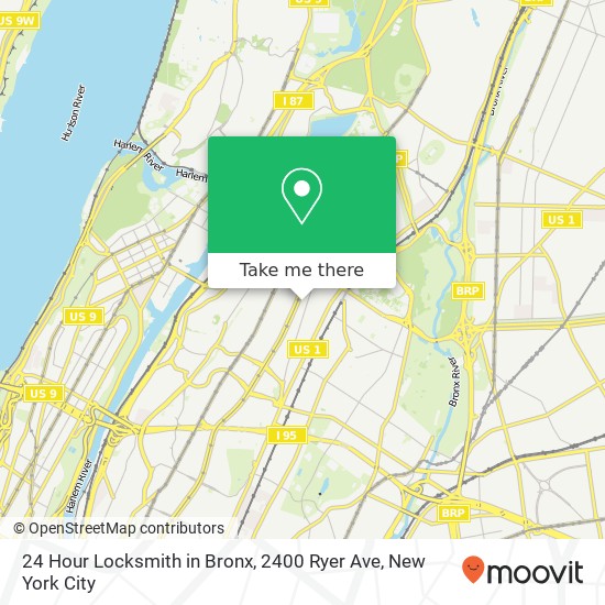Mapa de 24 Hour Locksmith in Bronx, 2400 Ryer Ave